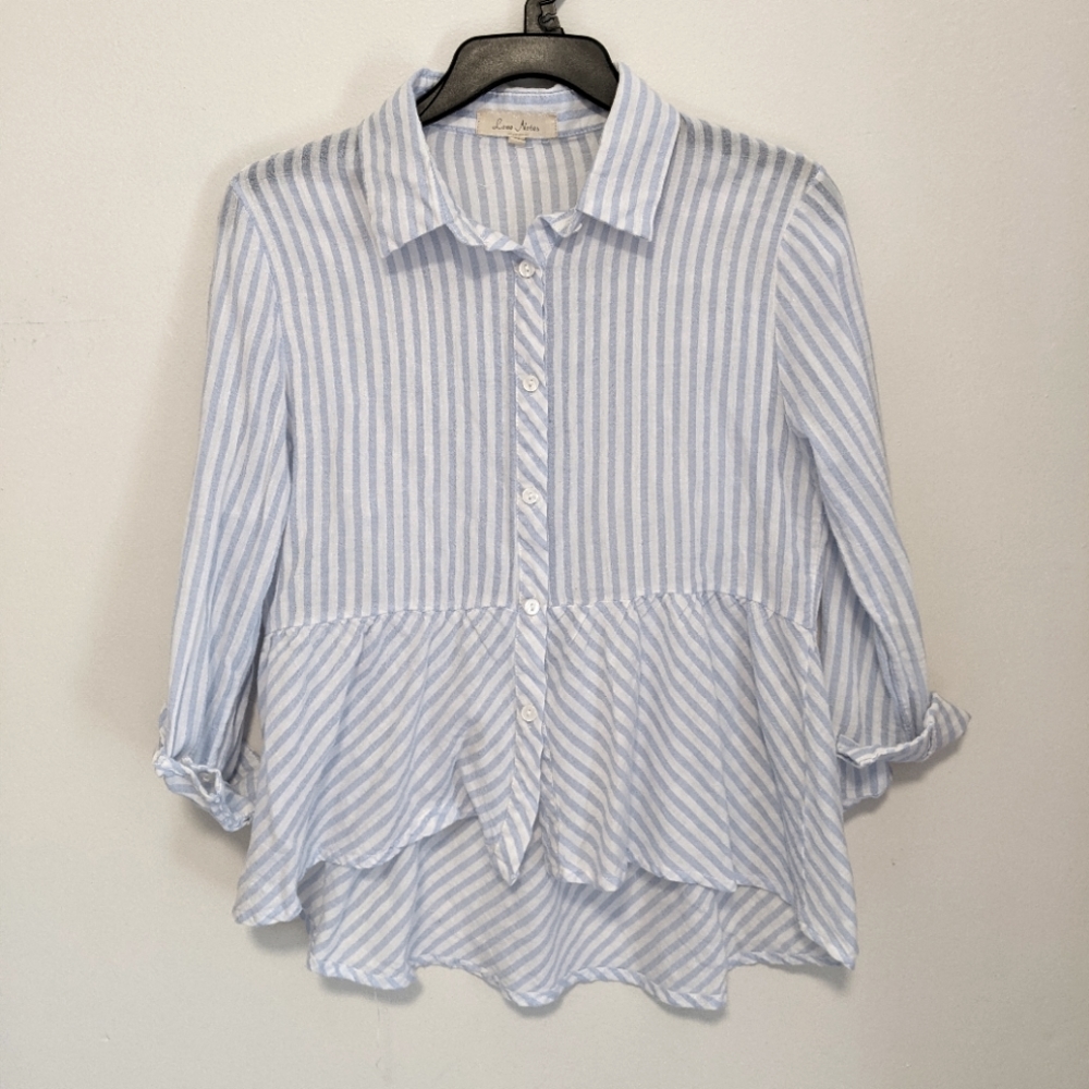Love Notes peplum style button down